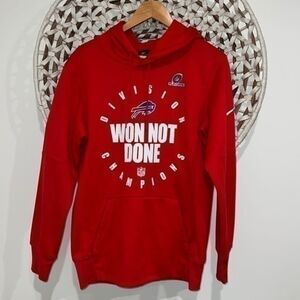 Nike Buffalo Bills division champions red hooded sweatshirt size small